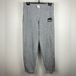 Roots Kids Salt & Pepper Grey Sweatpants Cozy Logo Joggers Size 14
